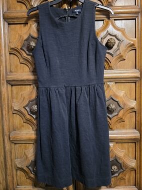 Madewell Black Sleeveless Midi Fit-and-Flare Dress